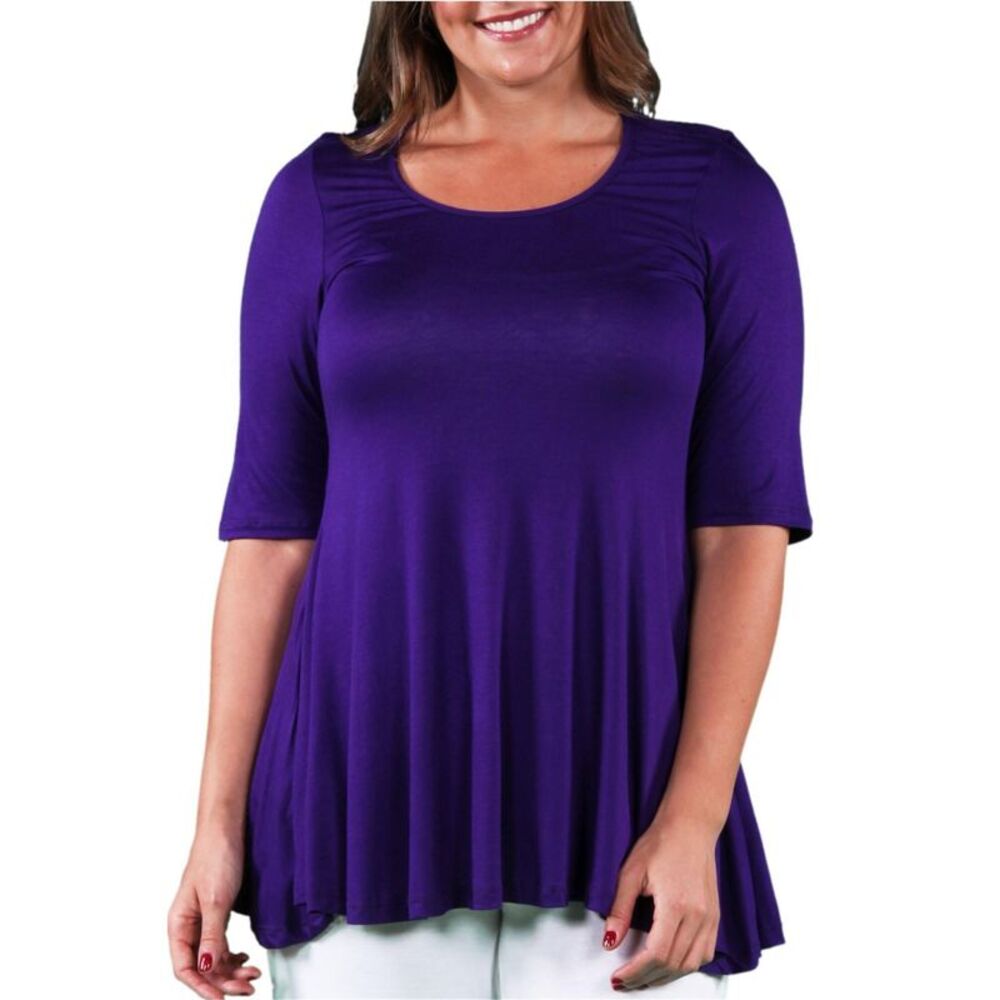24seven Womens Plus Size Casual Tunic Blouse, NWT